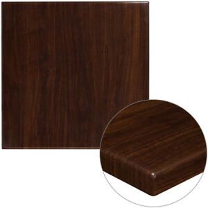 FLASH FURNITURE TP-WAL-3030-GG Square High-Gloss Walnut Resin Table Top