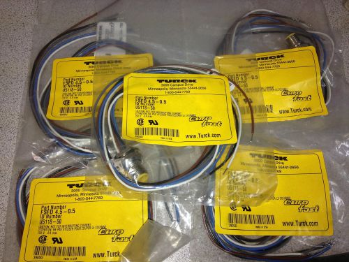 NEW TURCK EURO-FAST CORDSET RECEPTACLE, FSFD 4.5-0.5  U5118-50 SAVE!