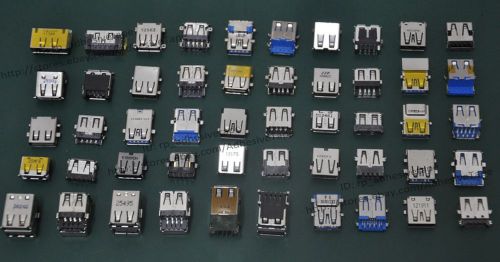 50pcs (25 modles) wide use usb 2.0 3.0 double usb connectors f pc laptop pcb dvr for sale