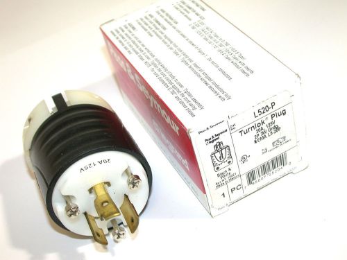 Up to 4 new pass &amp; seymour turnlok 125v, 20a, l5-20p, 2p, 3w plugs l520-p for sale