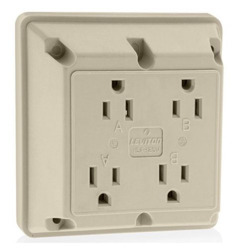 Leviton 1254-i 4-in-one receptacle white ivory 5-150r 15a 125v . new for sale