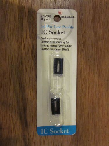 Lot of 43 packs of 2 NEW 14-Pin Low Profile IC Sockets Radioshack 276-1999