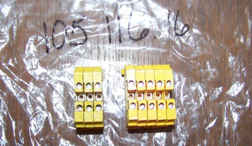 Entrelec \ abb 105116.16 orange / yellow control terminals qty 8 nos 010511616 for sale