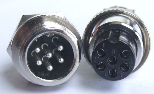 2 sets 6-Pin Aviation Plug GX12-6P ?12mm Male / Female Panel Metal plug Chassis