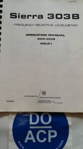 PHILCO-FORD SIERRA 303B LEVELMETER OPERATION MANUAL ISSUE 1 SOM-303B R3-S32