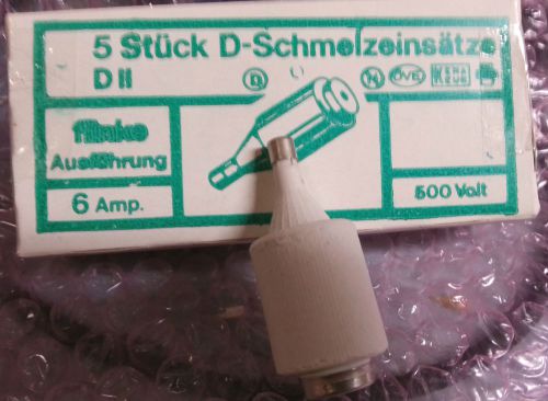 New 6 Amp 500V Bottle Fuse Qty 10 D-Schmelzeinsatze, flinke Ausfuhrung Kema Keur