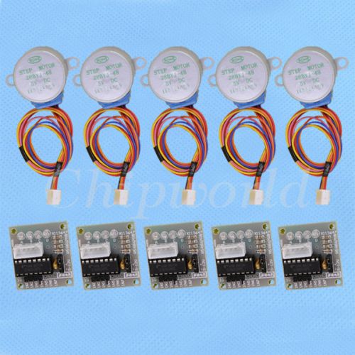 5pcs stepper motor dc 5v 4-phase 5 line 28byj-48 + driver board uln2003 new for sale