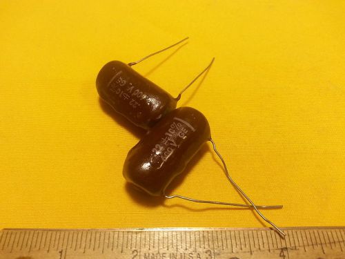 2  General Electric Mylar Capacitors  Radial 0.22 MFD 600V 10% MPC-6P22