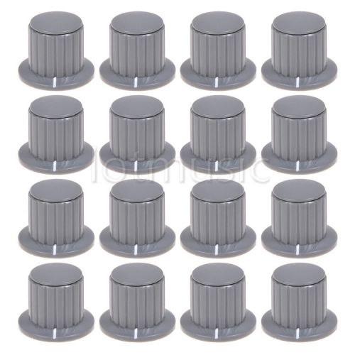 12pcs Plastic Grey Top Screw Tighten Control Knob 25mmDx18mmH for 6mm Shaft