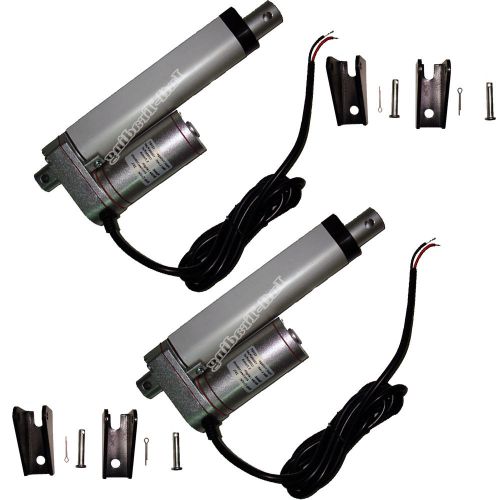 Set of 2X Heavy Duty DC 12V 6&#034; Linear Actuator&amp;Bracket Stroke 330 Pound Max Lift