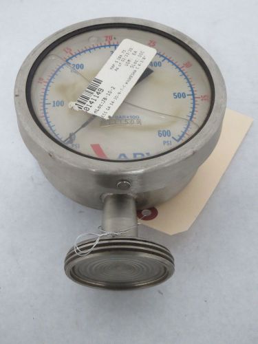 New apv 37-00 pressure 0-600psi 4-1/2 in 7/8 in gauge b351332 for sale