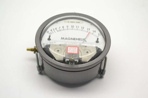 DWYER W22G MAGNEHELIC 0-15 CFM X1000 4 IN DIAL1/8 IN NPT PRESSURE GAUGE B370558