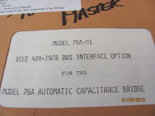 BOONTON MODEL 76A-01 IEEE 488-1975 BUS INTERFACE OPTION for Model 76A