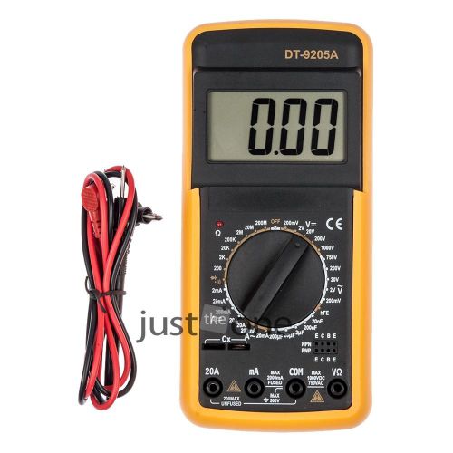 Digital Multimeter LCD AC/DC Ammeter Resistance Capacitance EXCEL DT9205A Auto