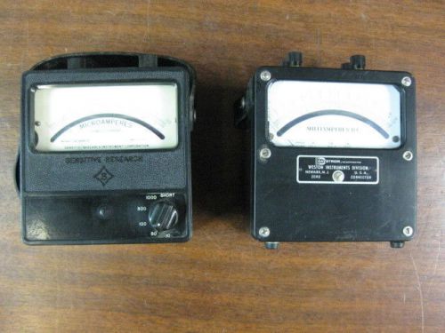 WESTON 931 MILLIAMPERES DC METER &amp; SENSITIVE RESEARCH 946592 MICOAMPERES