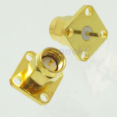 10pcs SMA male 4 holes flange deck mount solder RF connector