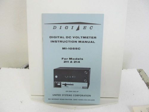 Digitec 211, 214 Digital DC Voltmeters (MI-1055C) Instruction Manual w/schematic