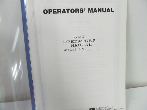 Electronic development 620 precision resistor controller operator&#039;s manual w/sch for sale