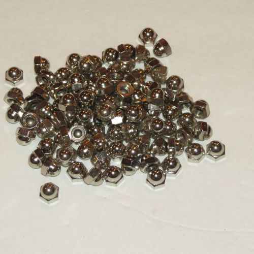 Cap acorn chrome 1/4-20 hex nuts lot of 100 for sale