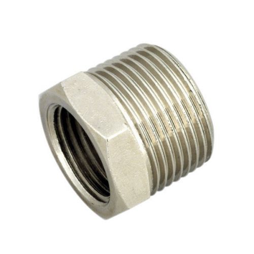 BRASS ADAPTOR , 1/2 BSP male to 3/8 BSP female, nickel plated