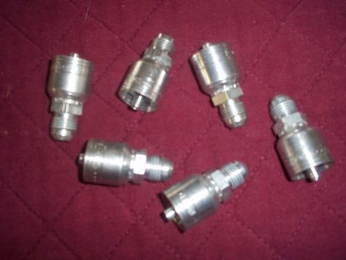 (6)EATON AEROQUIP 1AA4MJ4 Fitting, Straight, 1/4 In Hose, 7/16-20 JIC G2184987