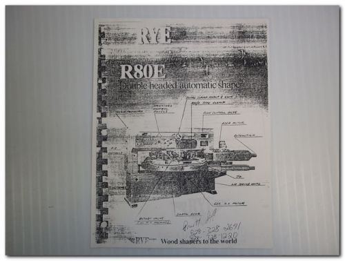 RYE R80E R80E-MS R80E-SCM R80E-CSM:MS R80E-CSM DOUBLE HEADED AUTO SHAPER MANUAL