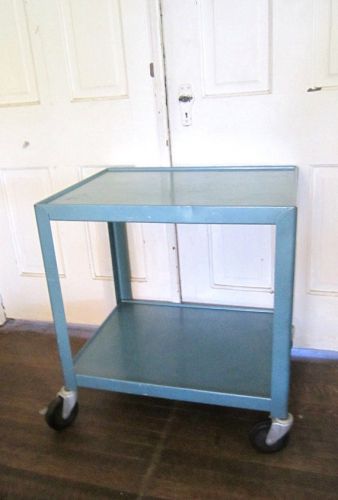 Awesome Mid Century Modern Blue Metal Industrial Shop Cart Vintage Home  Kitchen