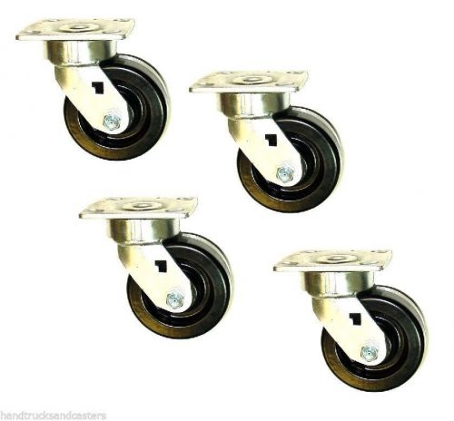 Set of 4 Heavy Duty Albion Phenolic  Casters with 5&#034; x 2&#034; Wheel 1300# Cap