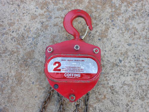 Coffing Chain Hoist LHH 2 Ton Capacity Chain Extends 20 Feet Good Condition