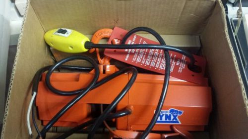 Duff lynx 1/4 ton 500 lb electric chain hoist emw-500-dc 10 ft lift 10 pm 12v for sale