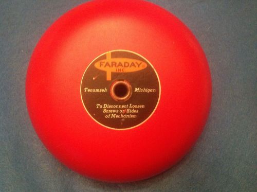 Vintage faraday inc. alarm bell cover red 6&#034; tecumseh michigan for sale