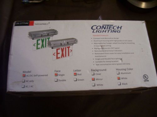 CONTECH EMERGENCY EXIT LIGHTS 120-277 VOLT BATTERY BACK UP RECESSED LED