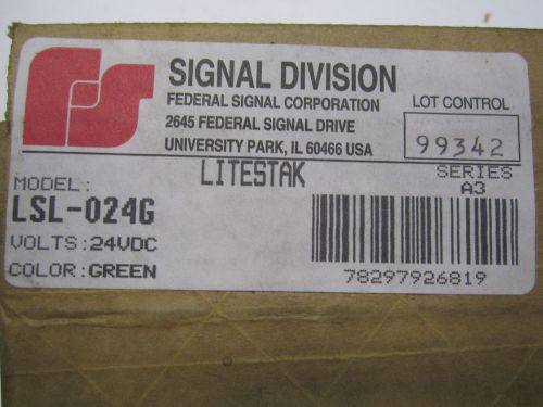 FEDERAL SIGNAL 24VDC, GREEN SERIES A3, LIGHTSTACK LSL-024G *NEW*