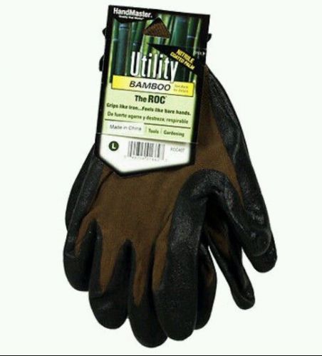 Work gloves handmaster roc bamboo w/ grippy nitrile palm, men&#039;s xl large 4 pair for sale