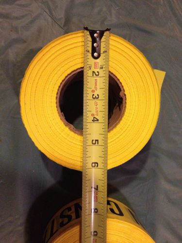 3 Rolls Of Yellow &#034;Caution Construction Area &#034; Tape