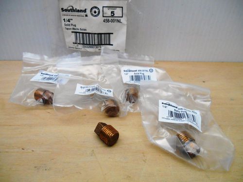 LOT OF 5 SOUTHLAND 458-001NL BRONZE 1/4&#034; PLUG - 125 LB- NEW