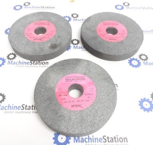 (3) CINCINNATI MILACRON 7-1/8&#034; O.D. X 1-1/4&#034; ARBOR GRINDING WHEELS 3,600 RPM