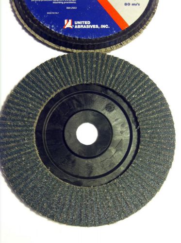 SAIT / UNITED ABRASIVES., 6 1/ X 7/8&#034;. 60 GRIT ZIRCONIA FLAP DISC TYPE 27