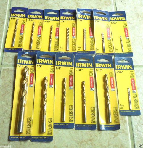 Lot of Eighteen (18) Irwin Titanium Drill Bits/ New in Original Package