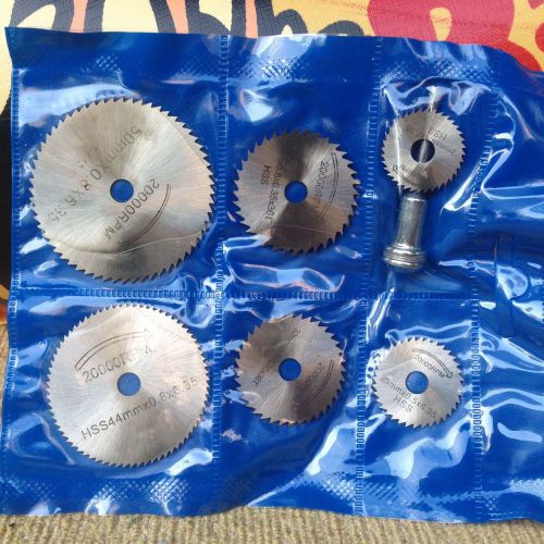 7pcs high speed steel wood cutting cutting saw blades dremel 6 blades 1 mandrels