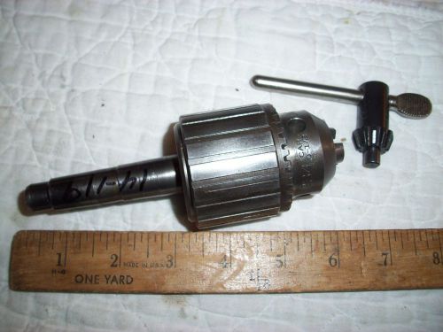 #2 mt jacobs chuck no. 34  capacity 0 to 1/2&#034; with key @ 6&#034; long from lathe for sale