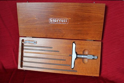 STARRETT 0 - 6&#034; DEPTH MICROMETER NO, 445 IN EXCELLENT COND.