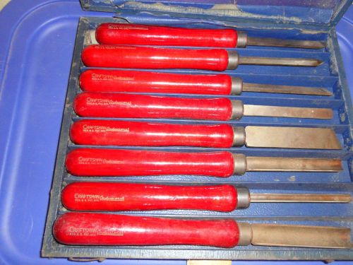 VINTAGE CRAFTSMAN LATHE WOOD TURNING 8 PC. CHISEL SET