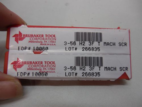 Brubaker 3-56 taps h2 3fl t machine screw usa qty-2 taps new machinist toolmaker for sale