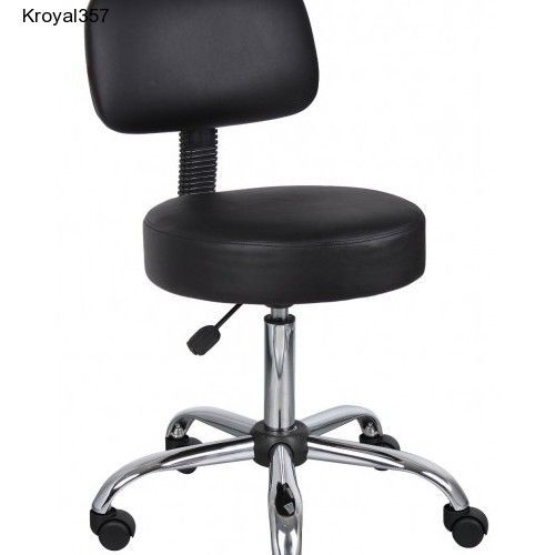 Boss Black Caressoft Medical Stool W/Back New