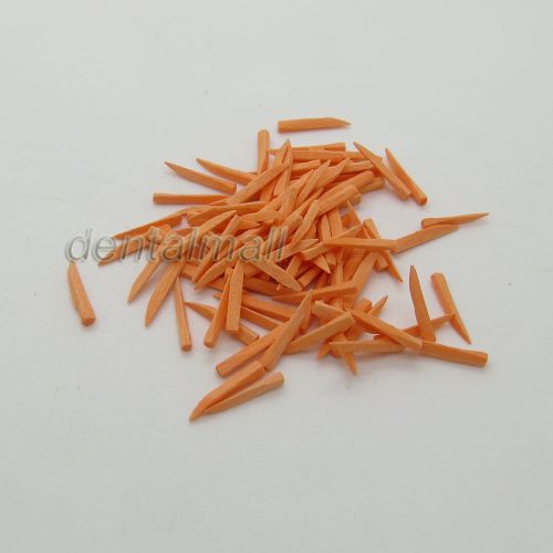 100Pcs Dentalmall New Dental Wooden Wedges Orange Color ECO-FRIENDLY