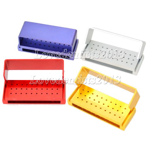 4 Pcs New Dental Bur Block Holder Stand Disinfection Box Autoclave 30 Holes Each