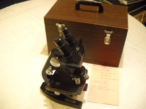 American Optical Spencer Binocular microscope w/ 4 AO Objectives