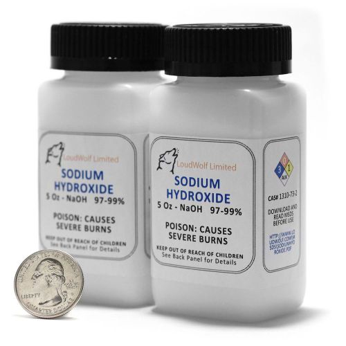 Sodium hydroxide &#034;lye&#034; &#034;caustic soda&#034; / 10 ounces / 99.9+% pure food grade for sale