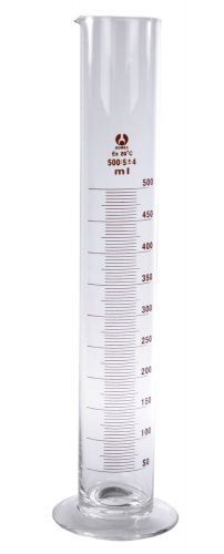 Glass graduated cylinder: 500ml borosilicate for sale